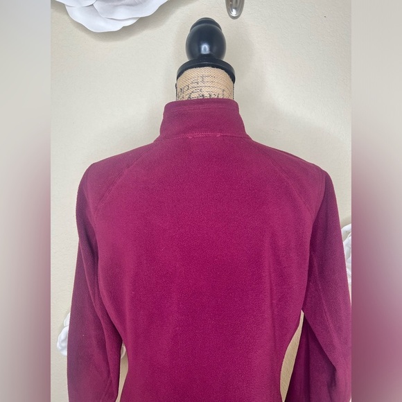North Face 1/4 Zipper Burgundy Polartec Fleece Pullover Size Large - Picture 11 of 14